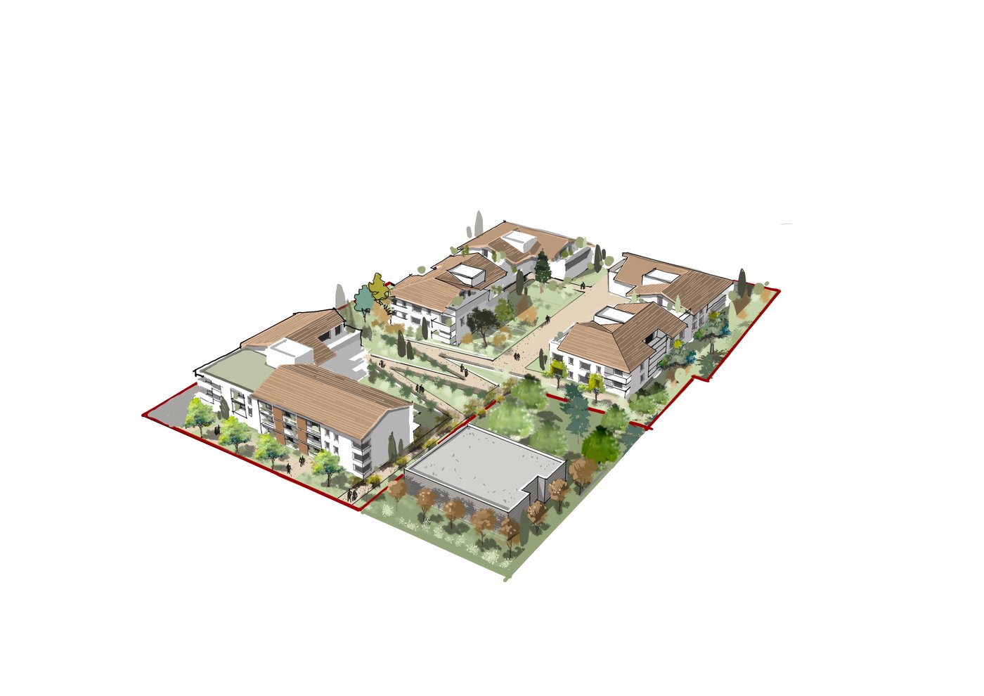 Illustration d'architecture à main levée — OXXO Studio