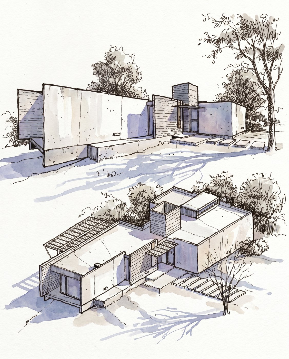 Illustration d'architecture à main levée — OXXO Studio