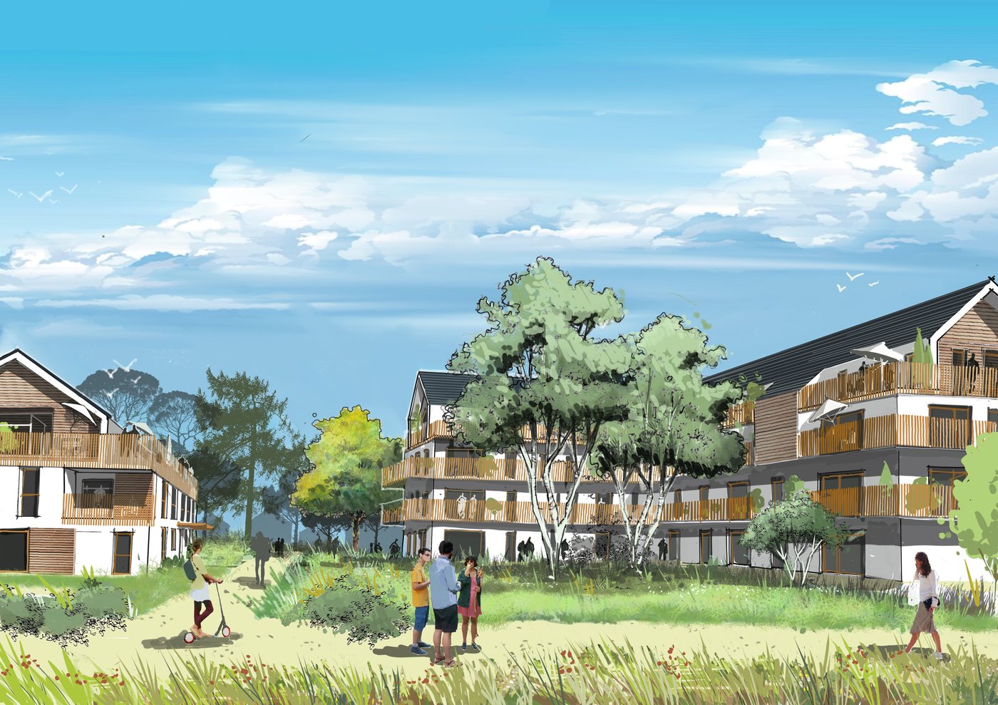 Illustration d'architecture à main levée — OXXO Studio