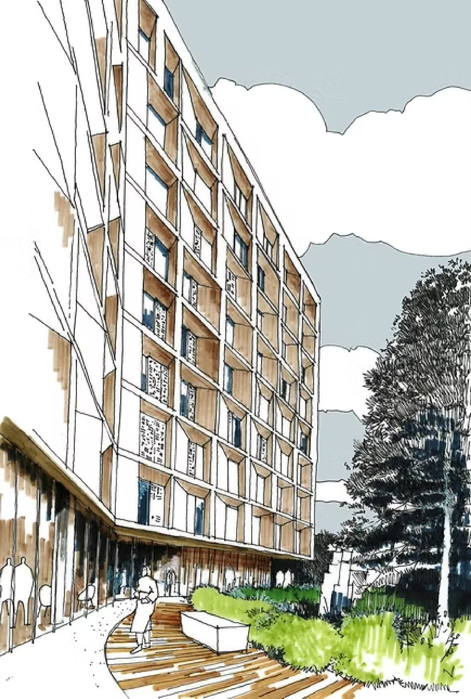 Illustration d'architecture à main levée — OXXO Studio