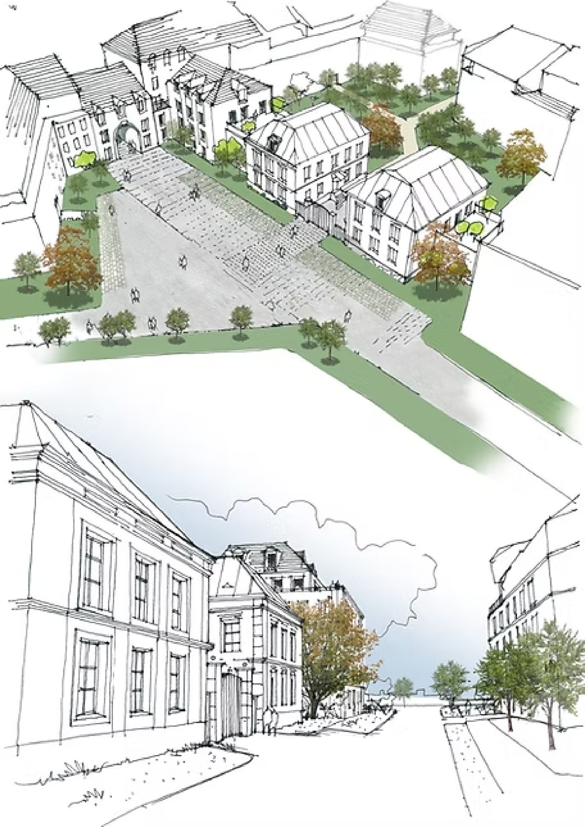 Illustration d'architecture à main levée — OXXO Studio
