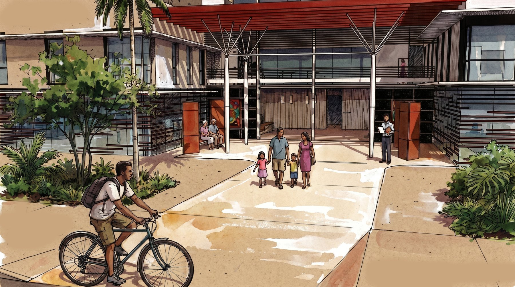 Illustration d'architecture à main levée — OXXO Studio