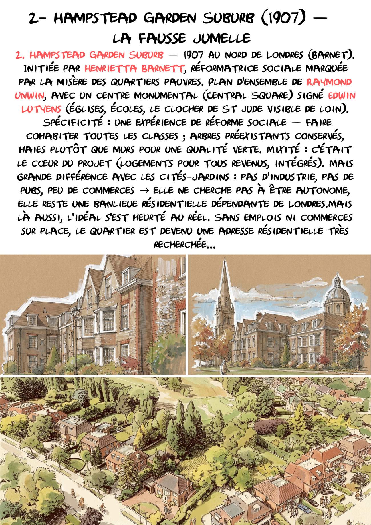 Planche illustrée : Hampstead Garden Suburb — OXXO Studio