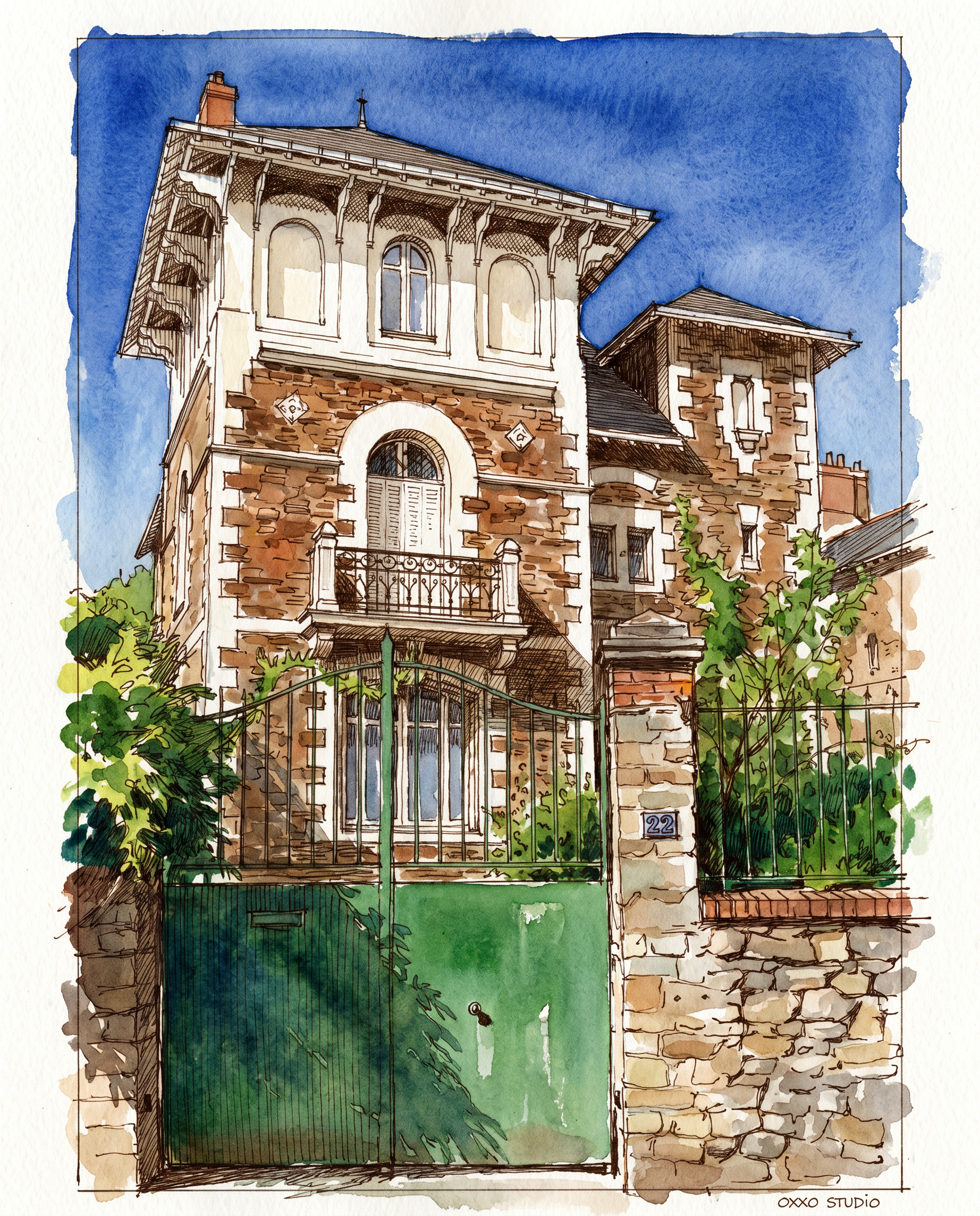 Une maison redessinée à la main